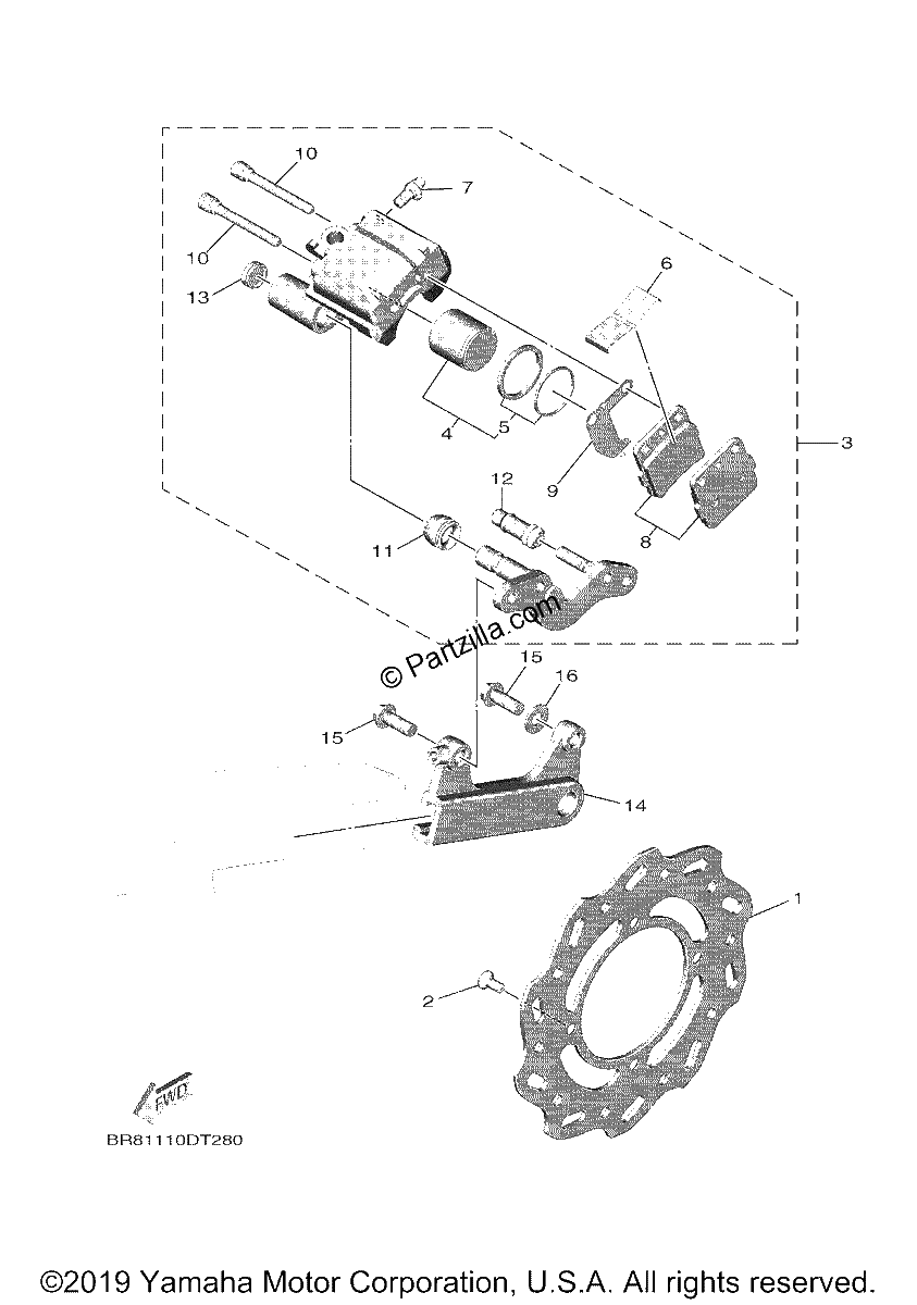 Diagrama de REAR BRAKE CALIPER