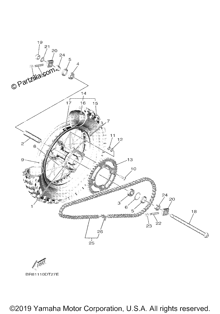 Diagrama de REAR WHEEL