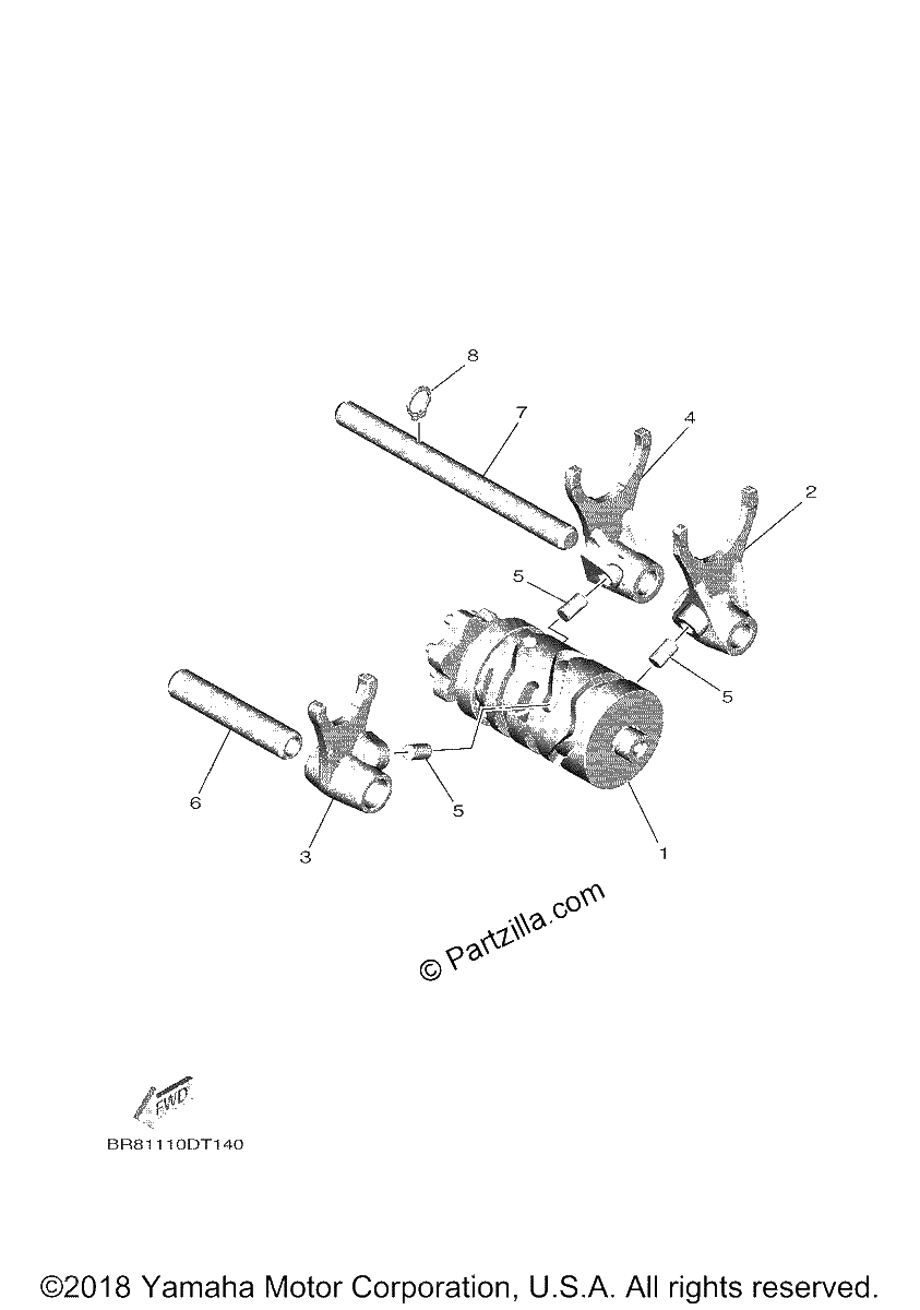 Diagrama de SHIFT CAM FORK