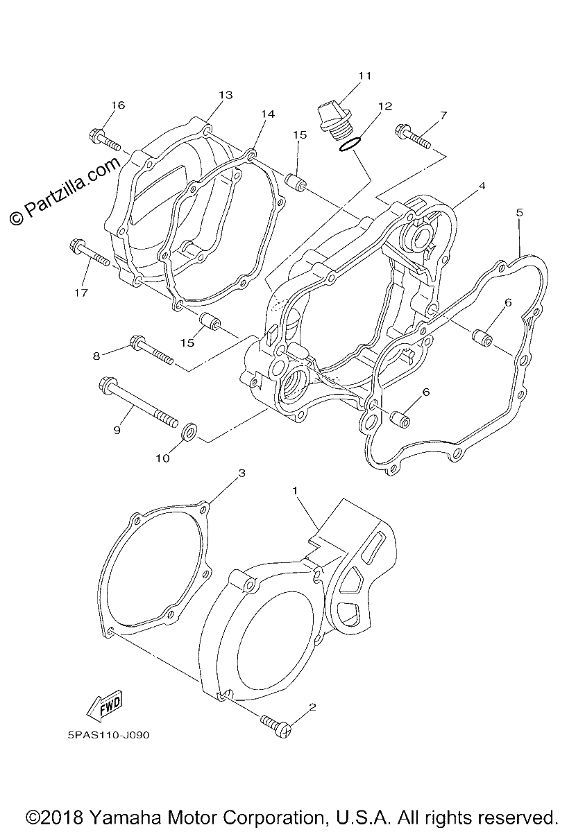 Diagrama de CRANKCASE COVER 1