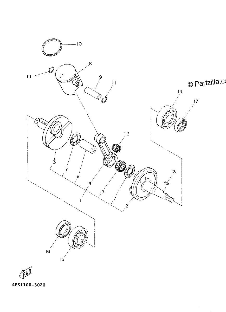 Diagrama de CRANKSHAFT PISTON