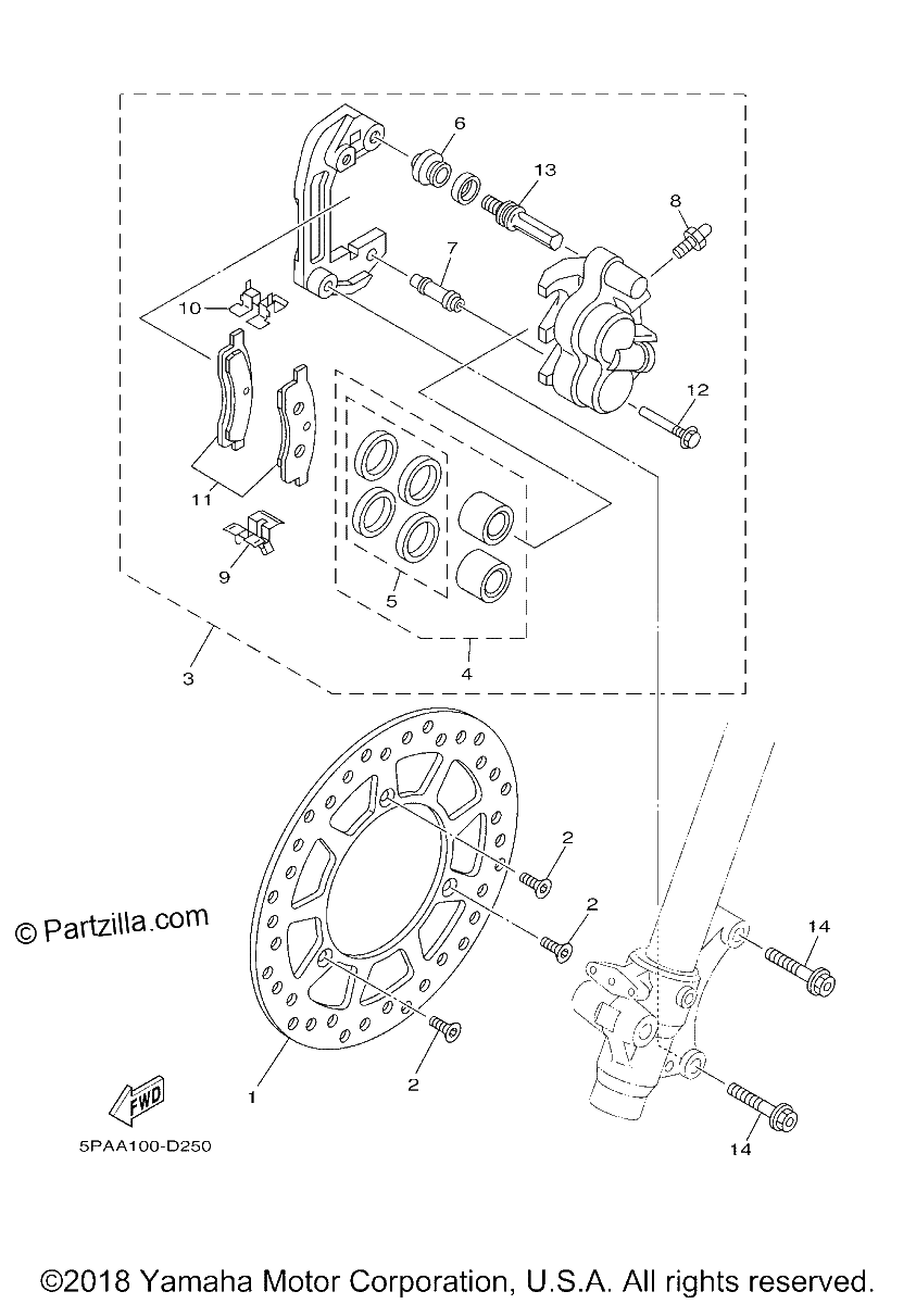 Diagrama de FRONT BRAKE CALIPER