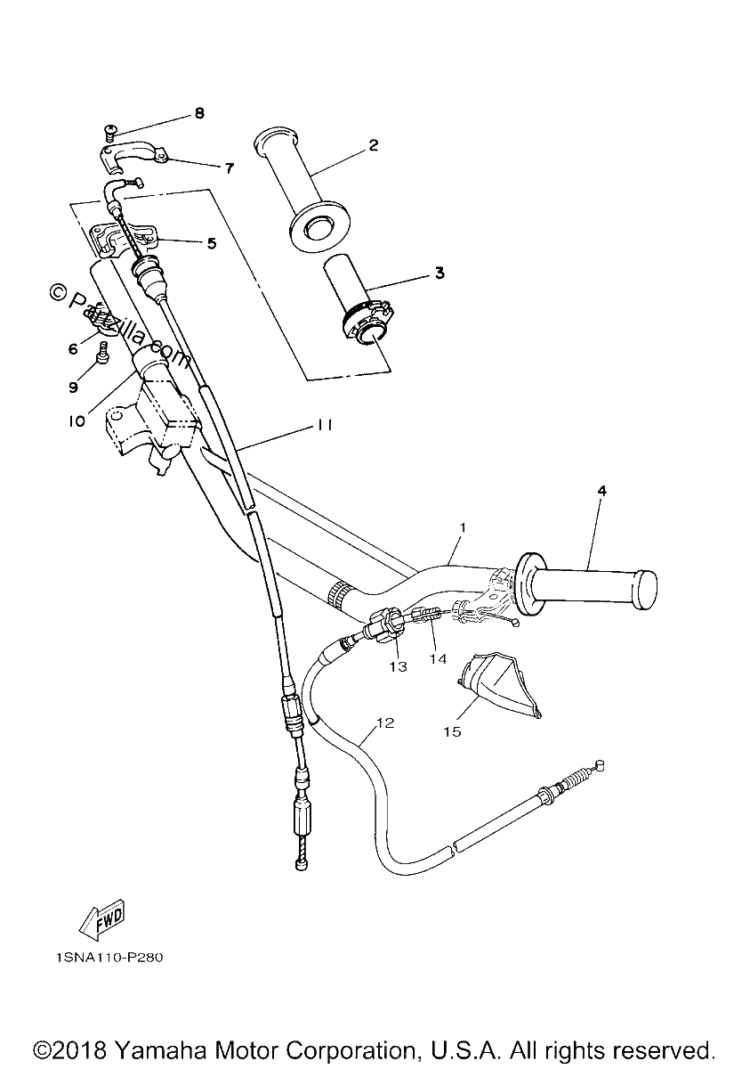 Diagrama de STEERING HANDLE CABLE
