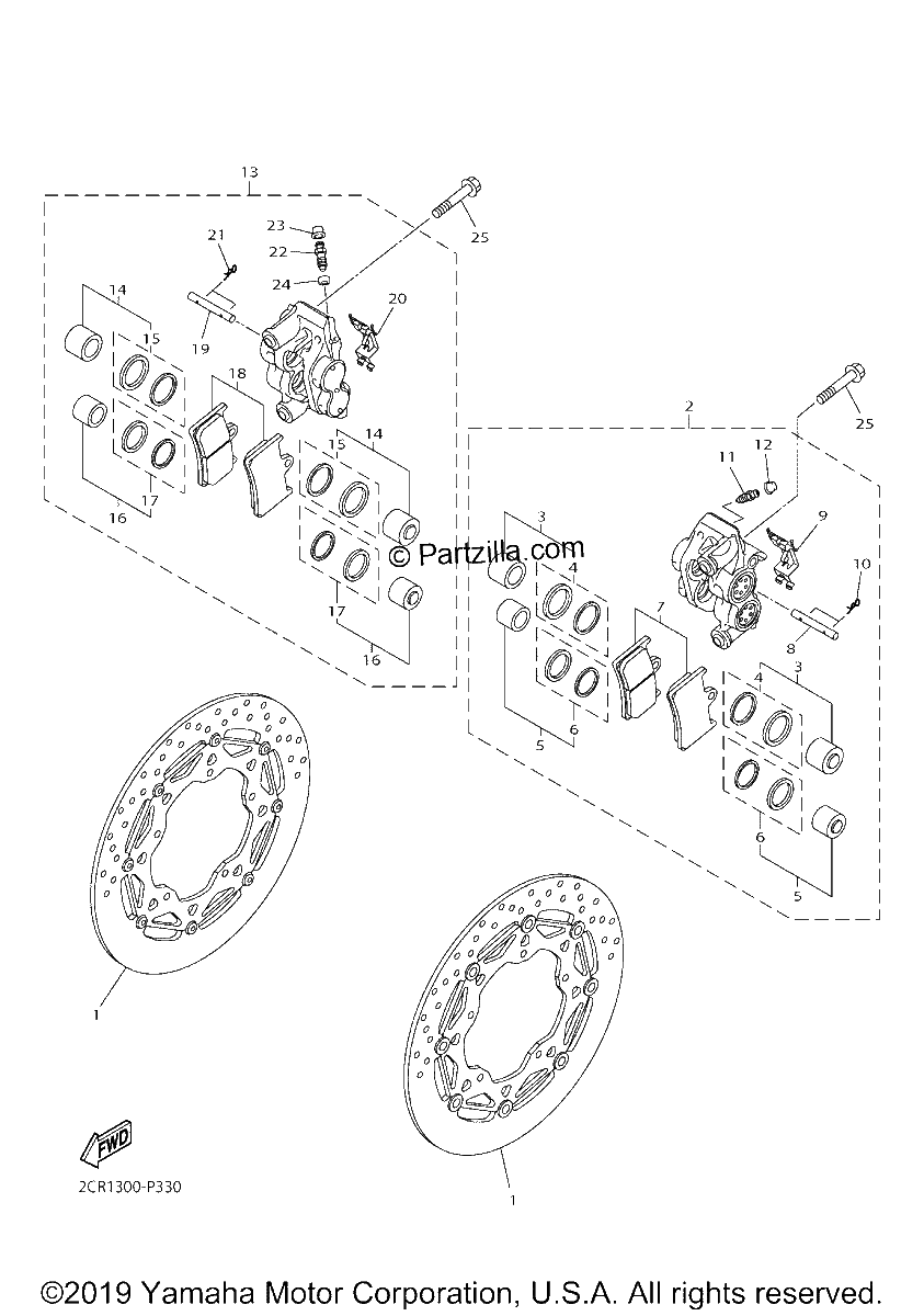 Diagrama de FRONT BRAKE CALIPER