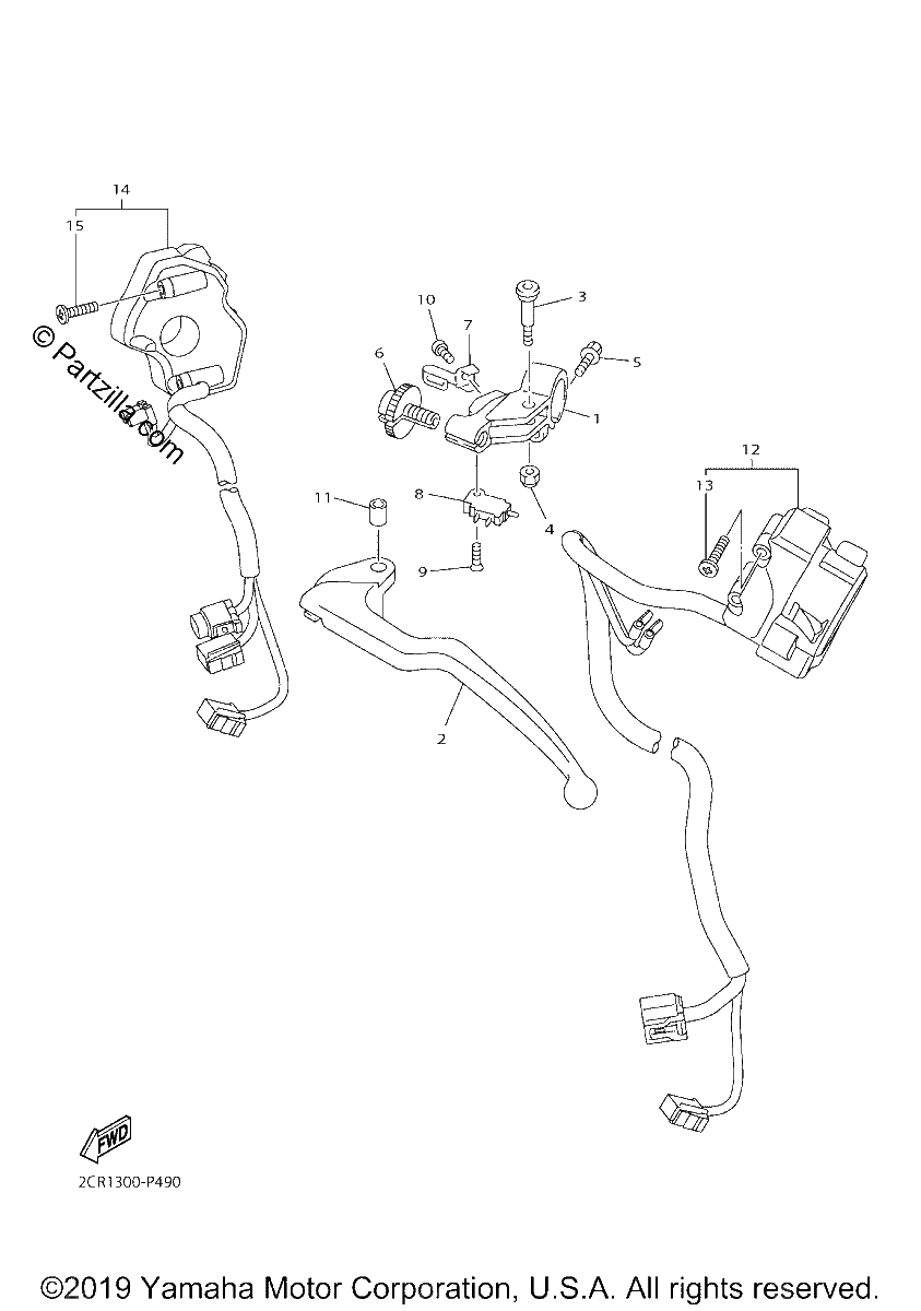 Diagrama de HANDLE SWITCH LEVER