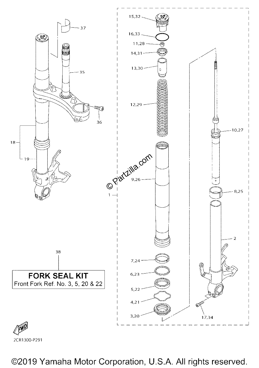 Diagrama de FRONT FORK