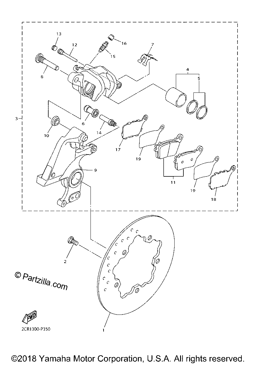 Diagrama de REAR BRAKE CALIPER