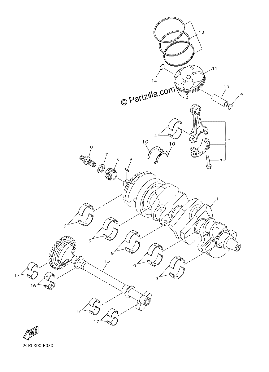 Diagrama de CRANKSHAFT PISTON