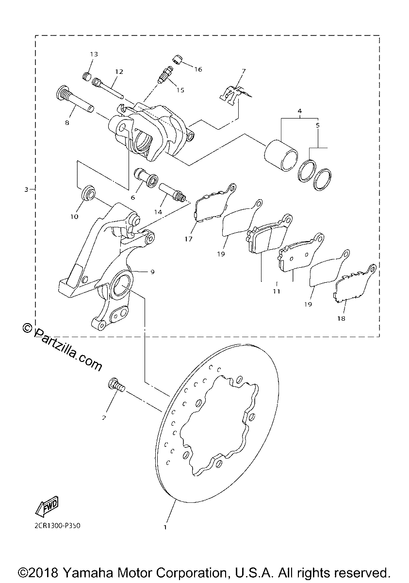Diagrama de REAR BRAKE CALIPER
