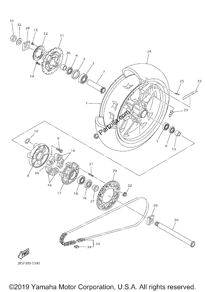 Diagrama de REAR WHEEL