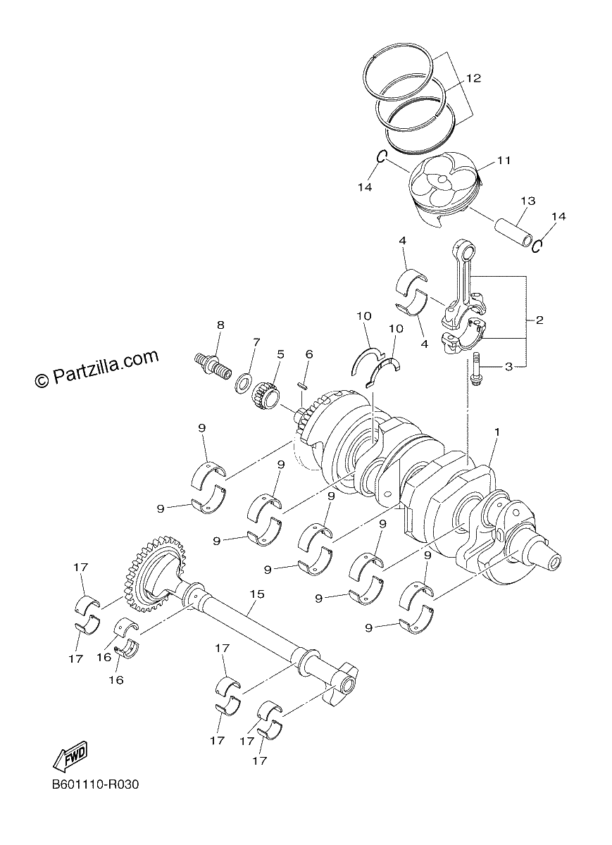 Diagrama de CRANKSHAFT PISTON