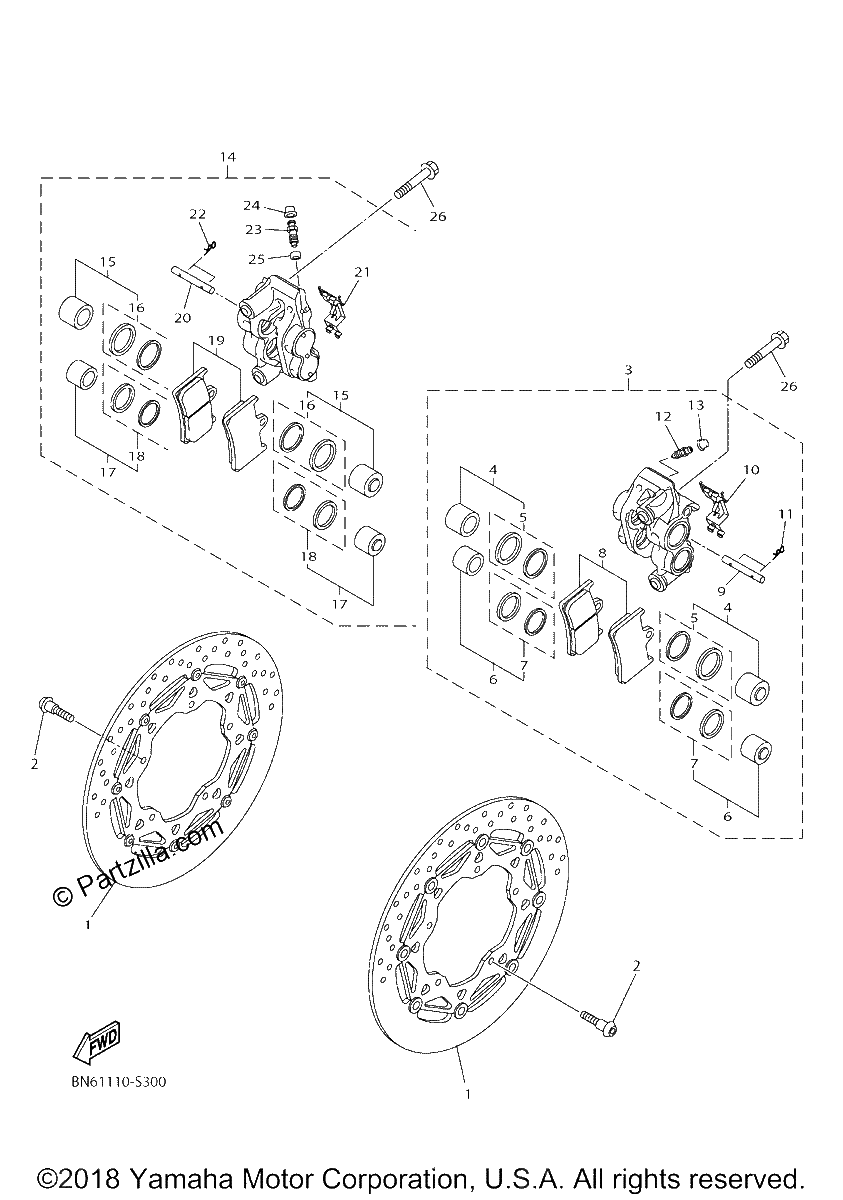 Diagrama de FRONT BRAKE CALIPER