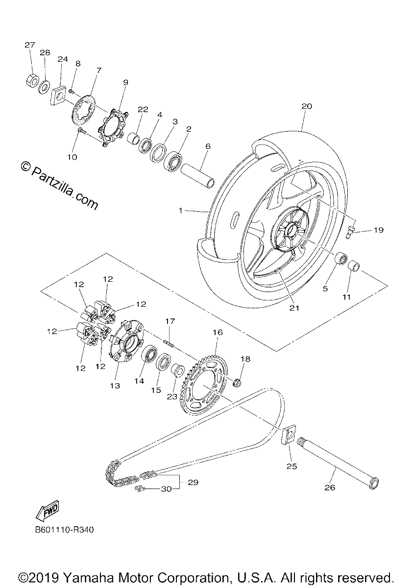 Diagrama de REAR WHEEL