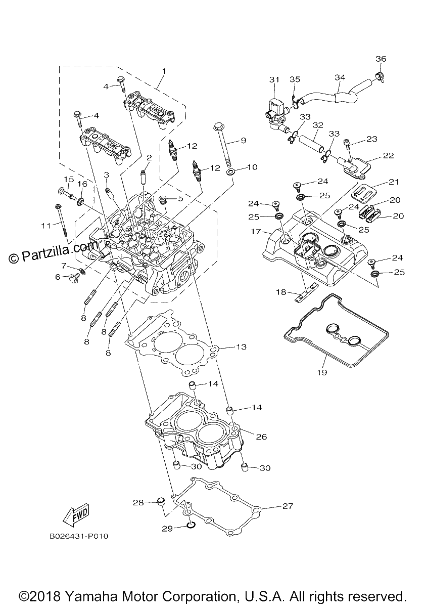 Diagrama de CYLINDER HEAD