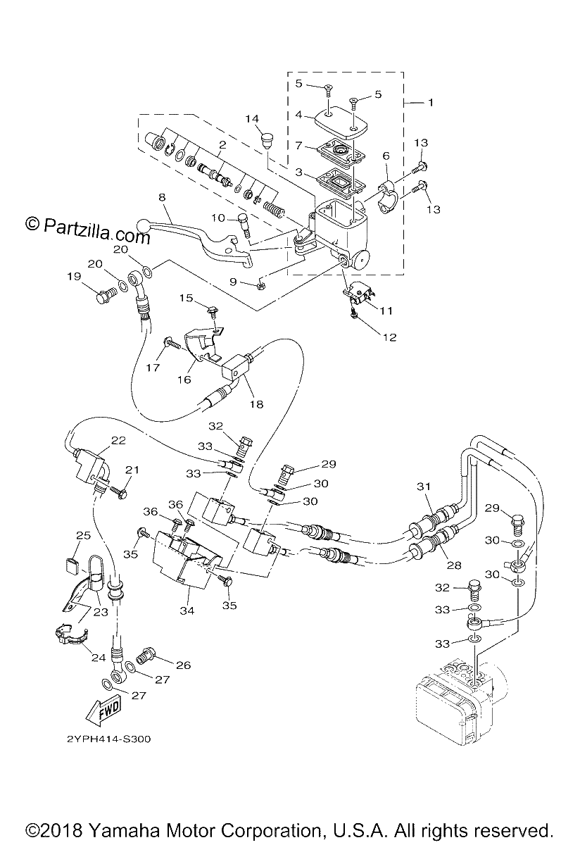 Diagrama de FRONT MASTER CYLINDER