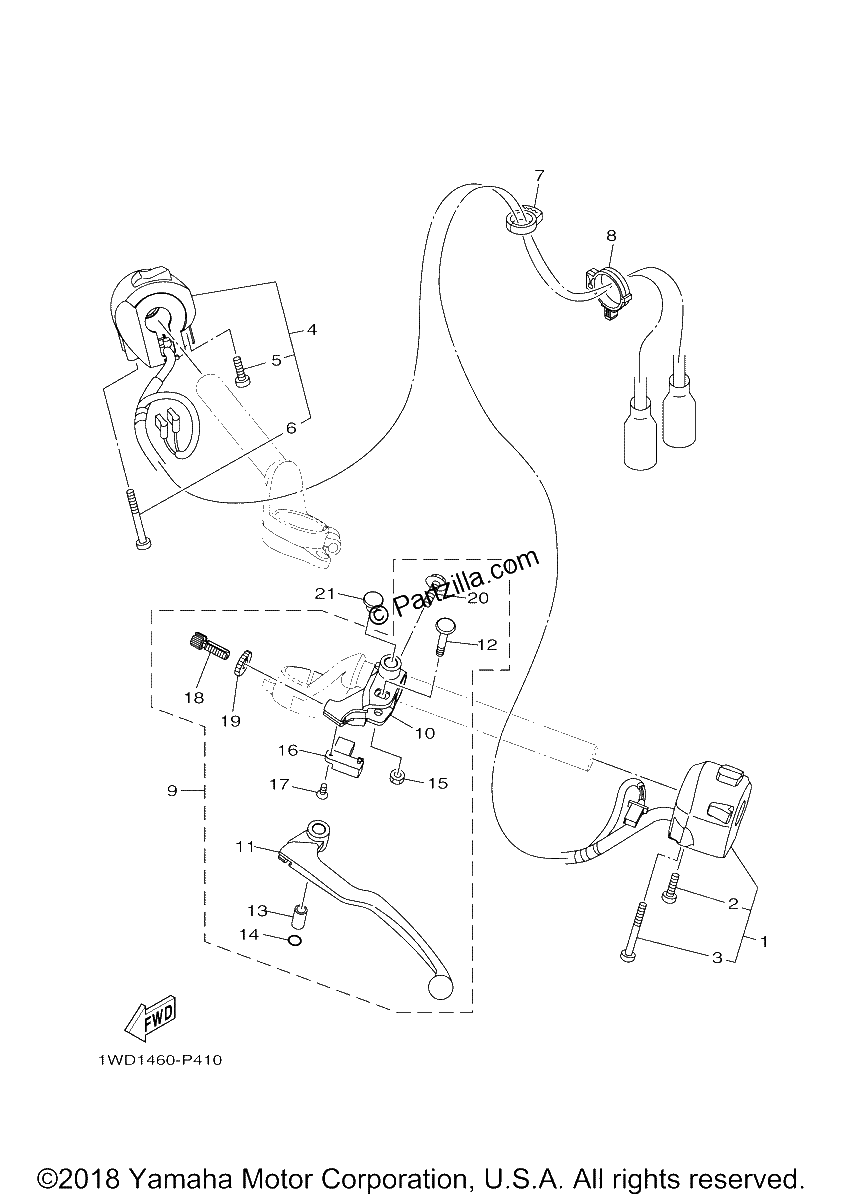 Diagrama de HANDLE SWITCH LEVER