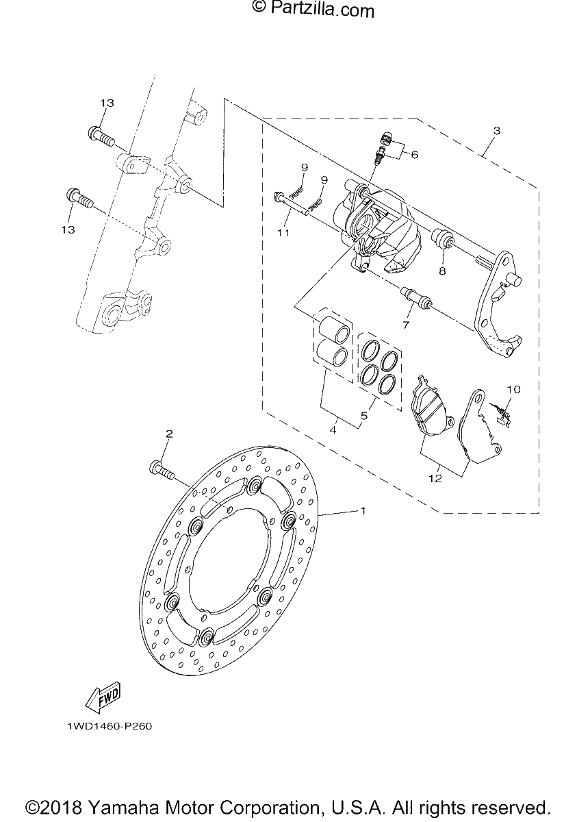 Diagrama de FRONT BRAKE CALIPER
