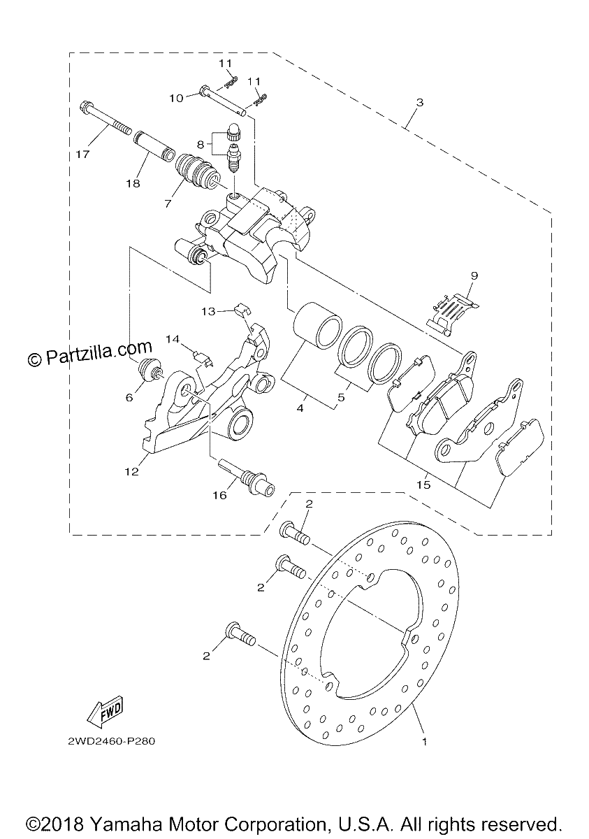 Diagrama de REAR BRAKE CALIPER