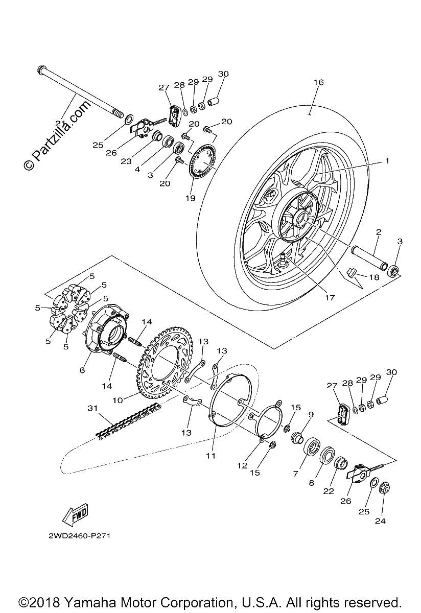 Diagrama de REAR WHEEL