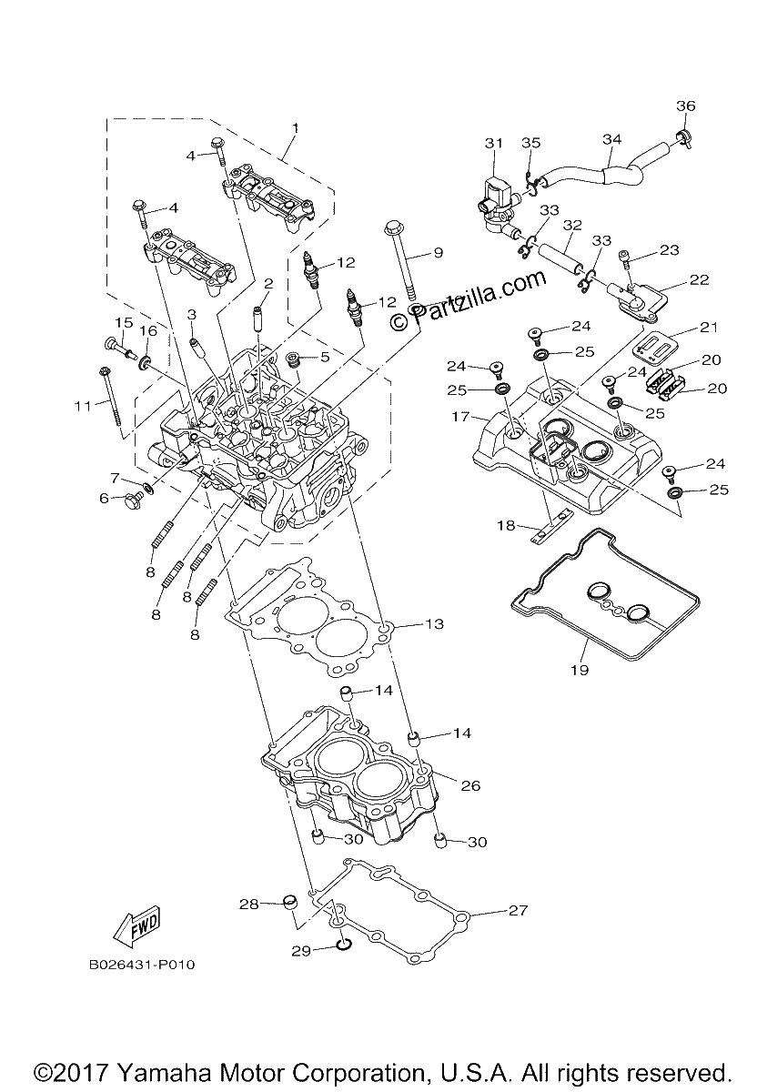 Diagrama de CYLINDER HEAD