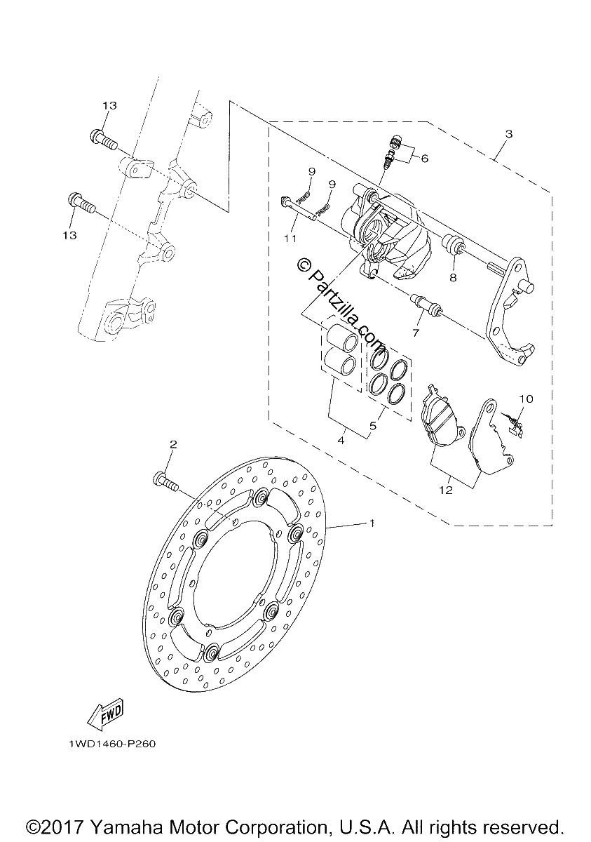 Diagrama de FRONT BRAKE CALIPER