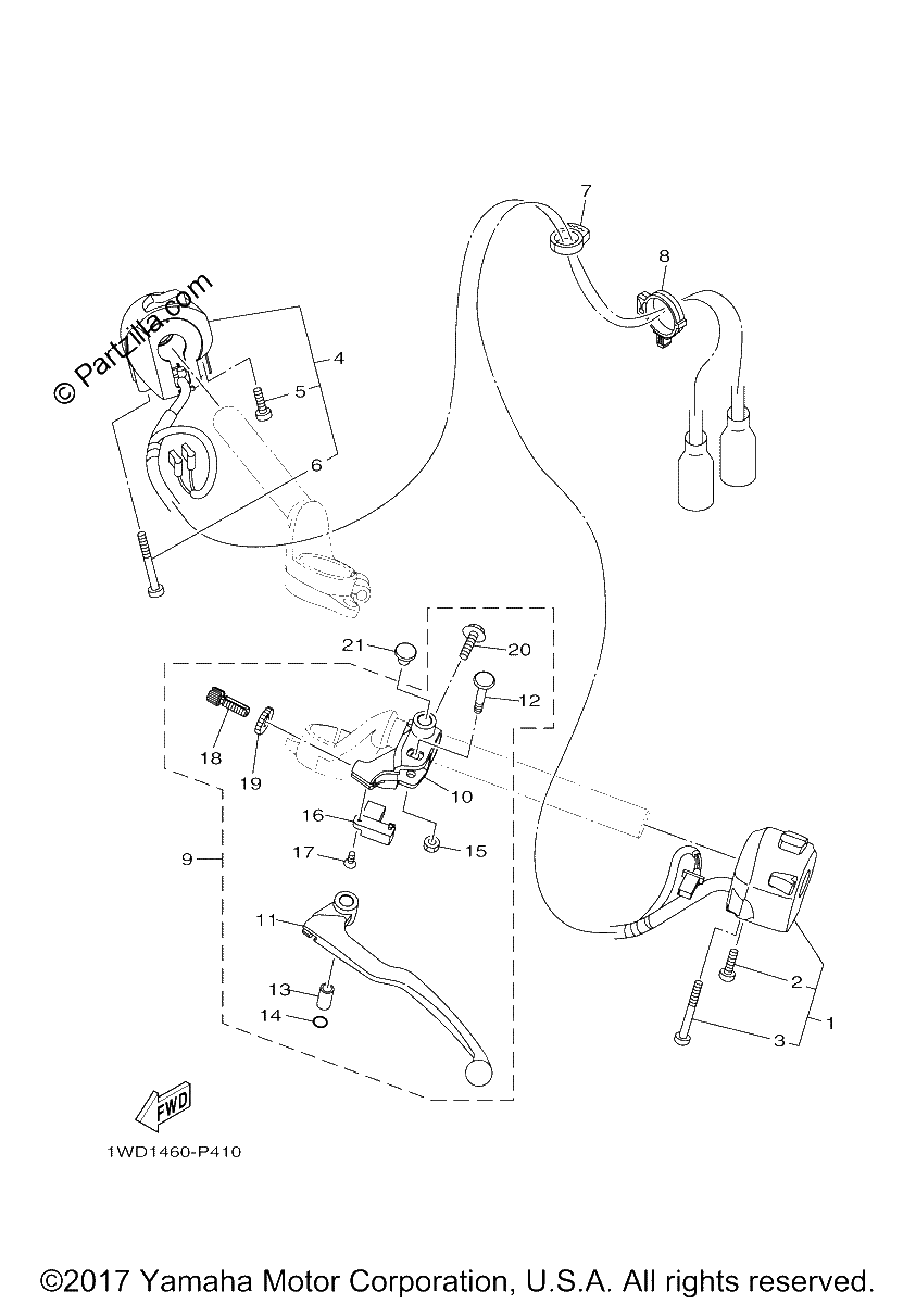 Diagrama de HANDLE SWITCH LEVER