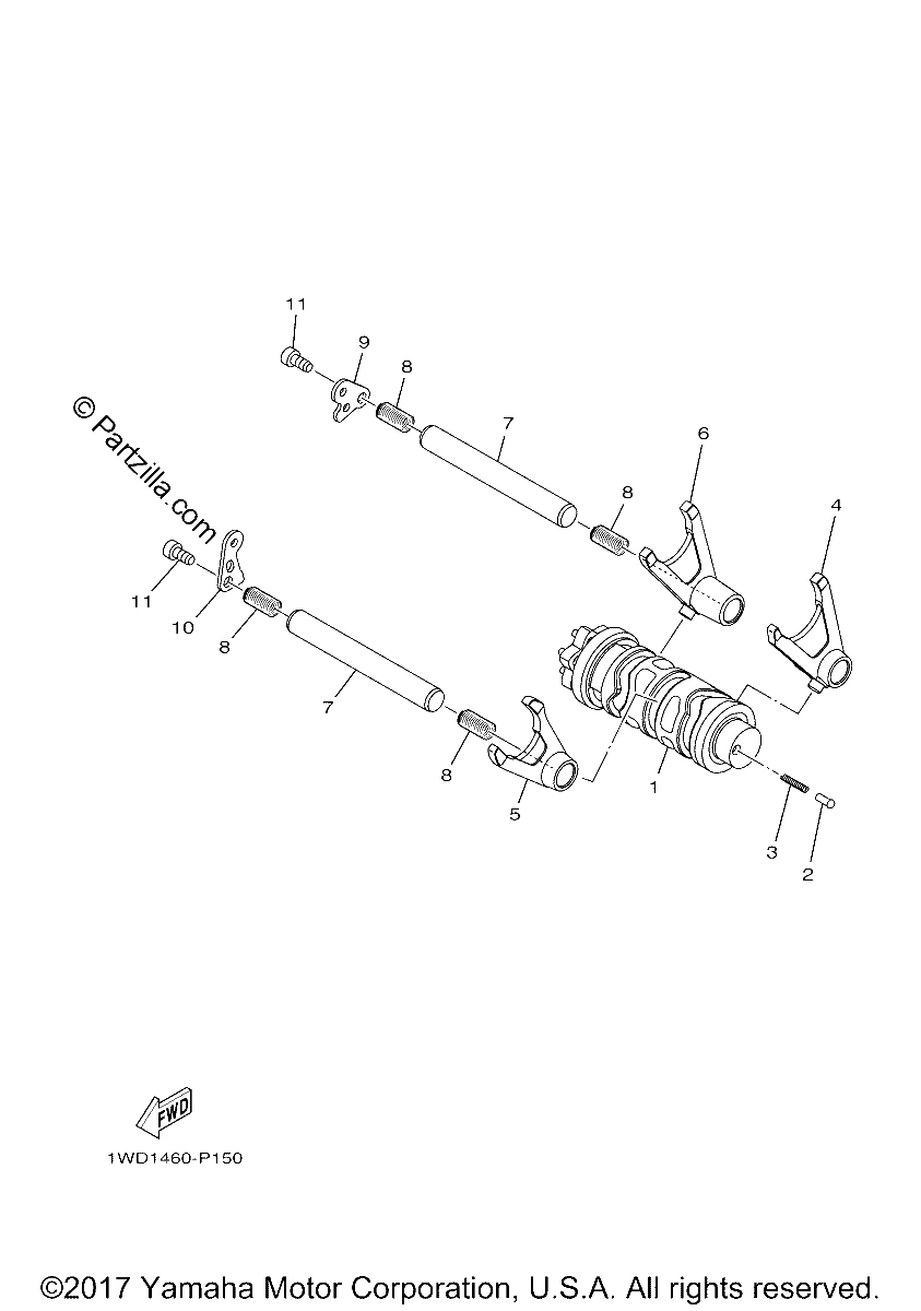 Diagrama de SHIFT CAM FORK