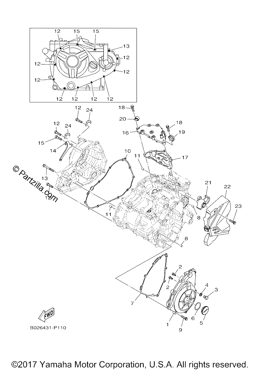 Diagrama de CRANKCASE COVER 1
