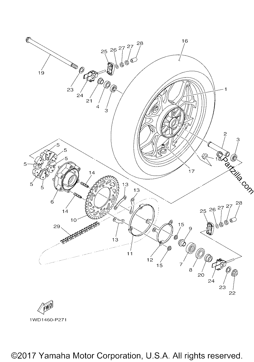 Diagrama de REAR WHEEL