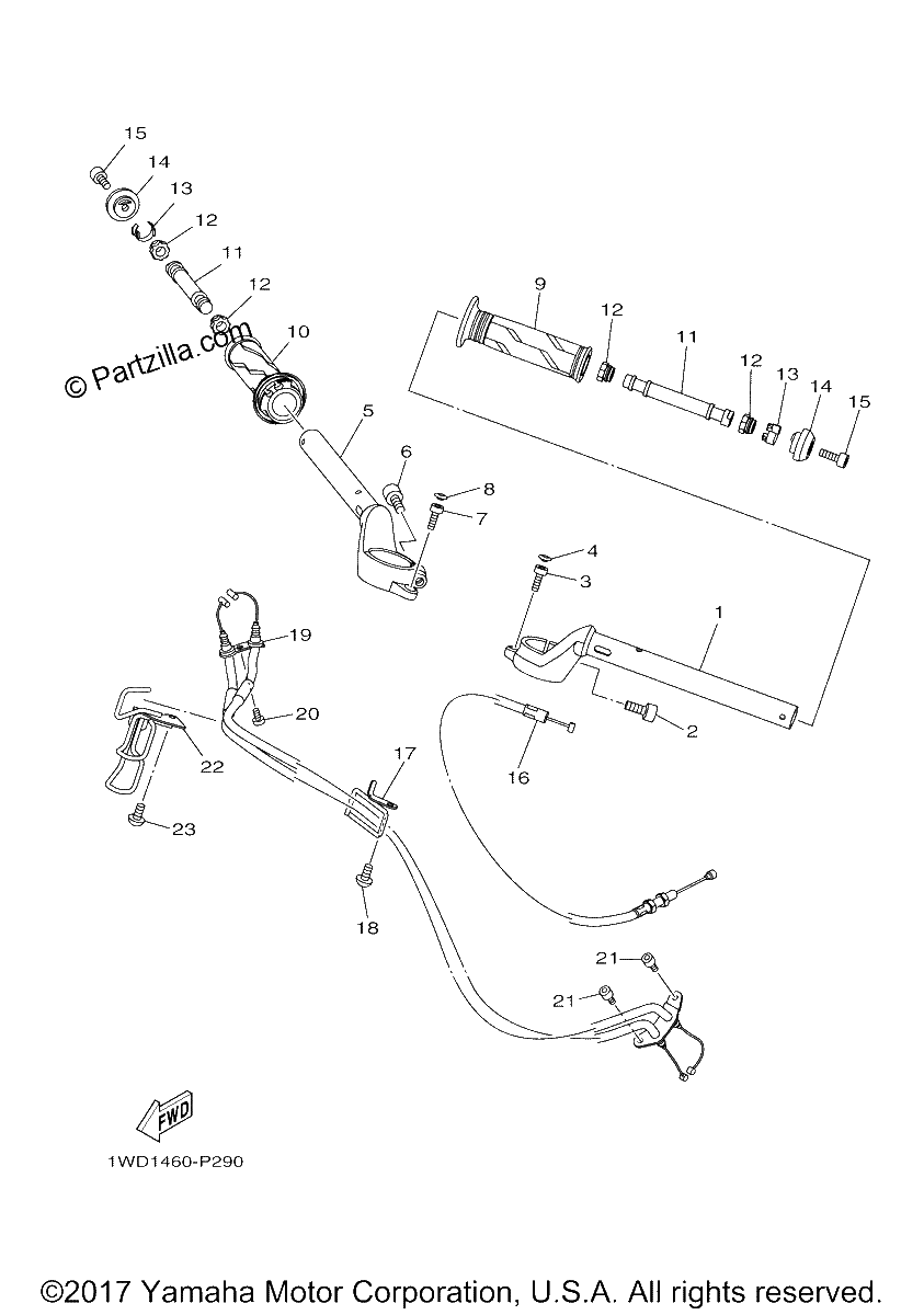 Diagrama de STEERING HANDLE CABLE