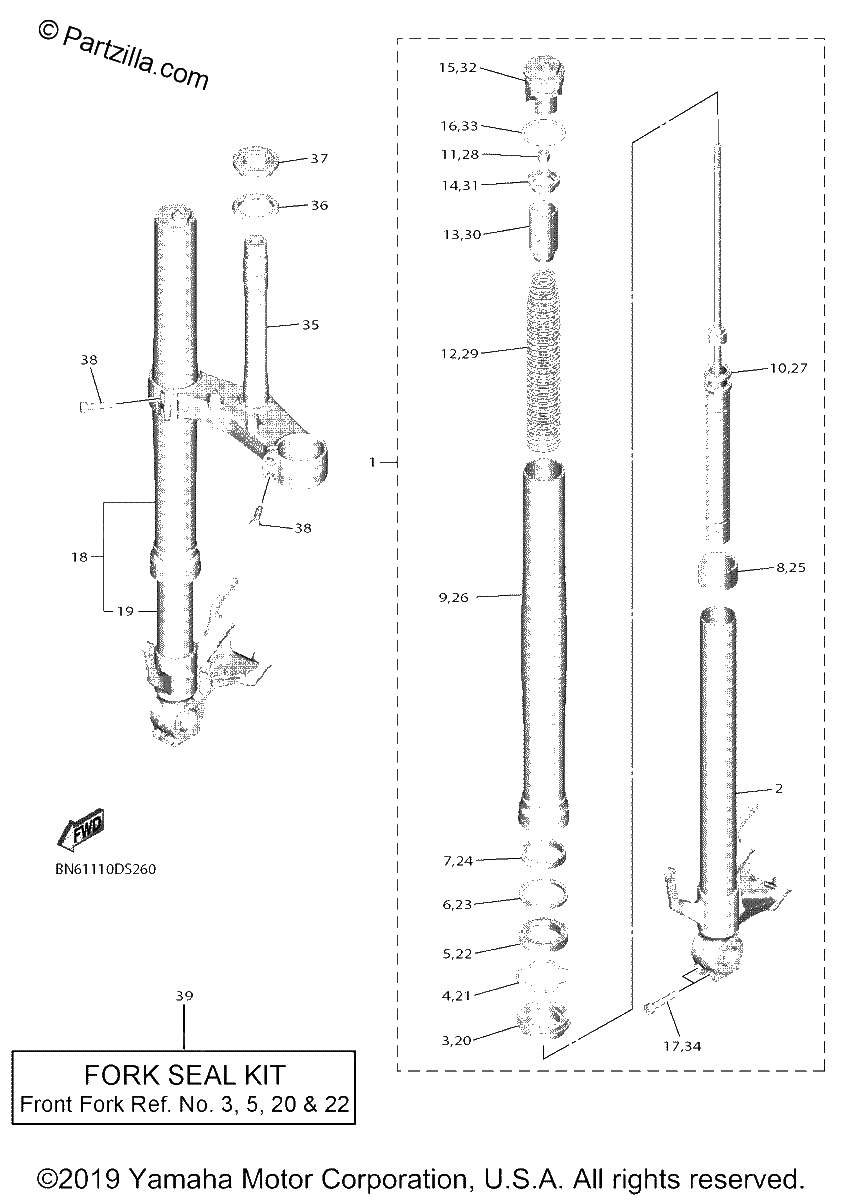 Diagrama de FRONT FORK