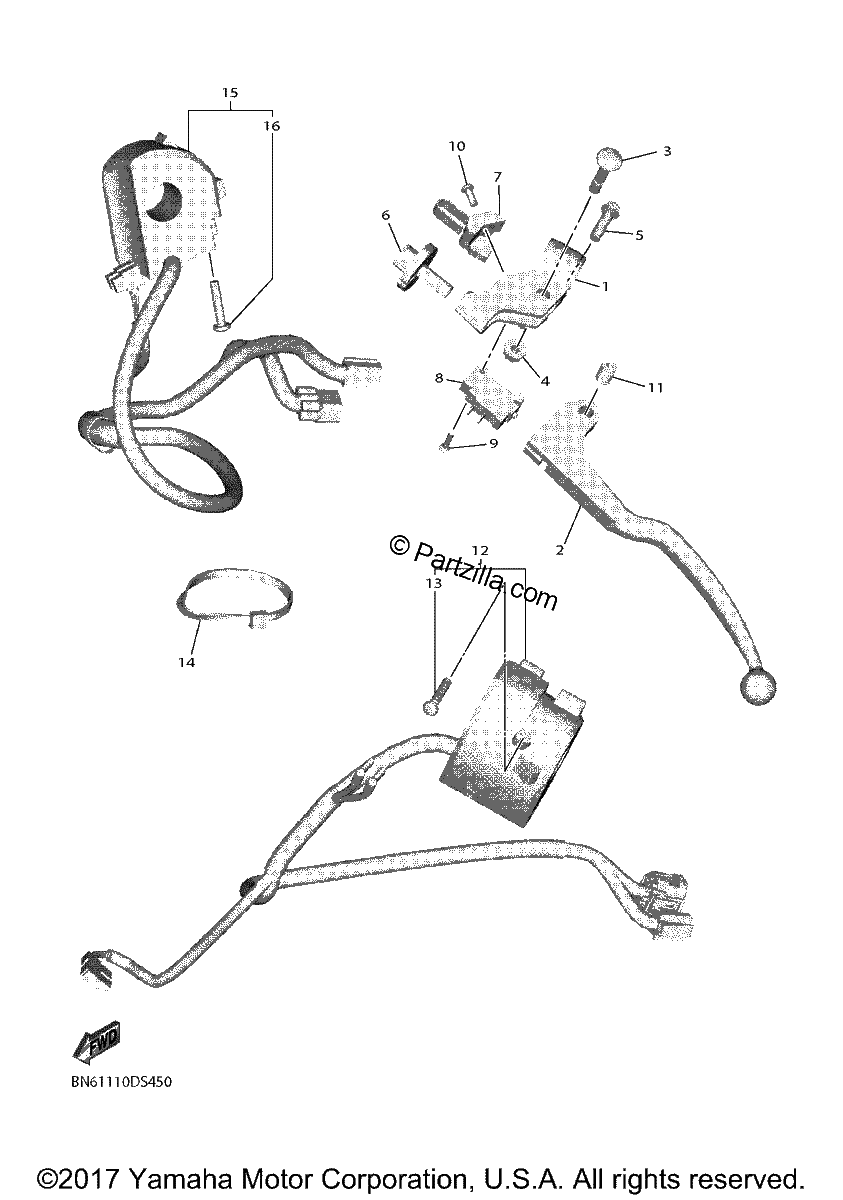 Diagrama de HANDLE SWITCH LEVER