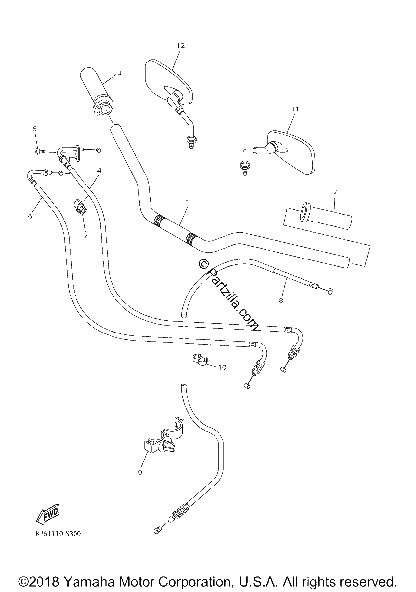 Diagrama de STEERING HANDLE CABLE