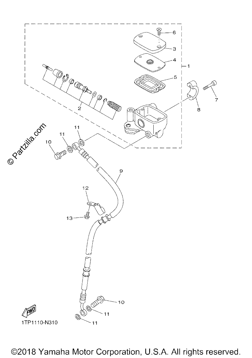 Diagrama de FRONT MASTER CYLINDER