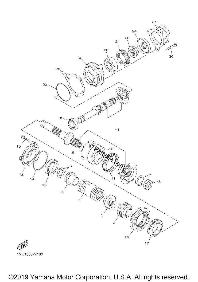 Diagrama de MIDDLE DRIVE GEAR