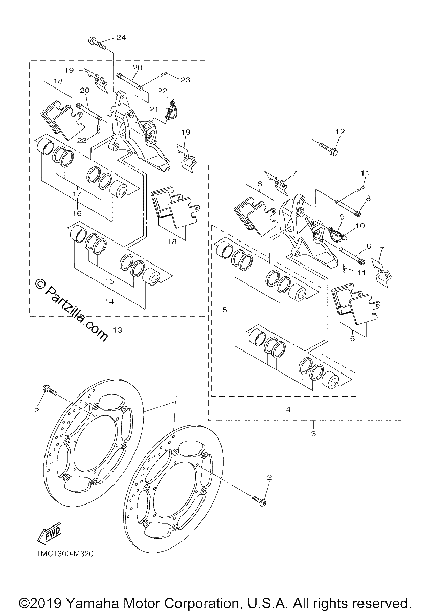 Diagrama de FRONT BRAKE CALIPER