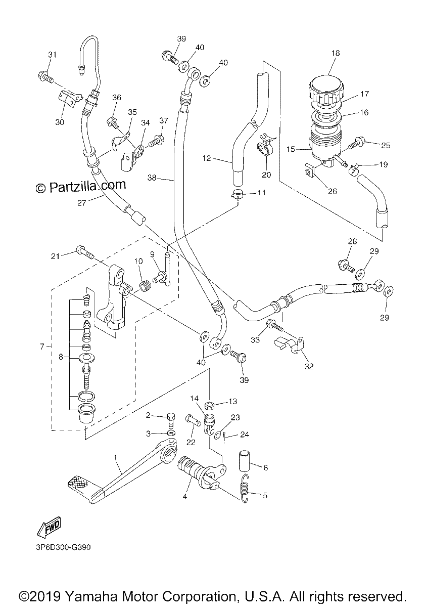 Diagrama de REAR MASTER CYLINDER