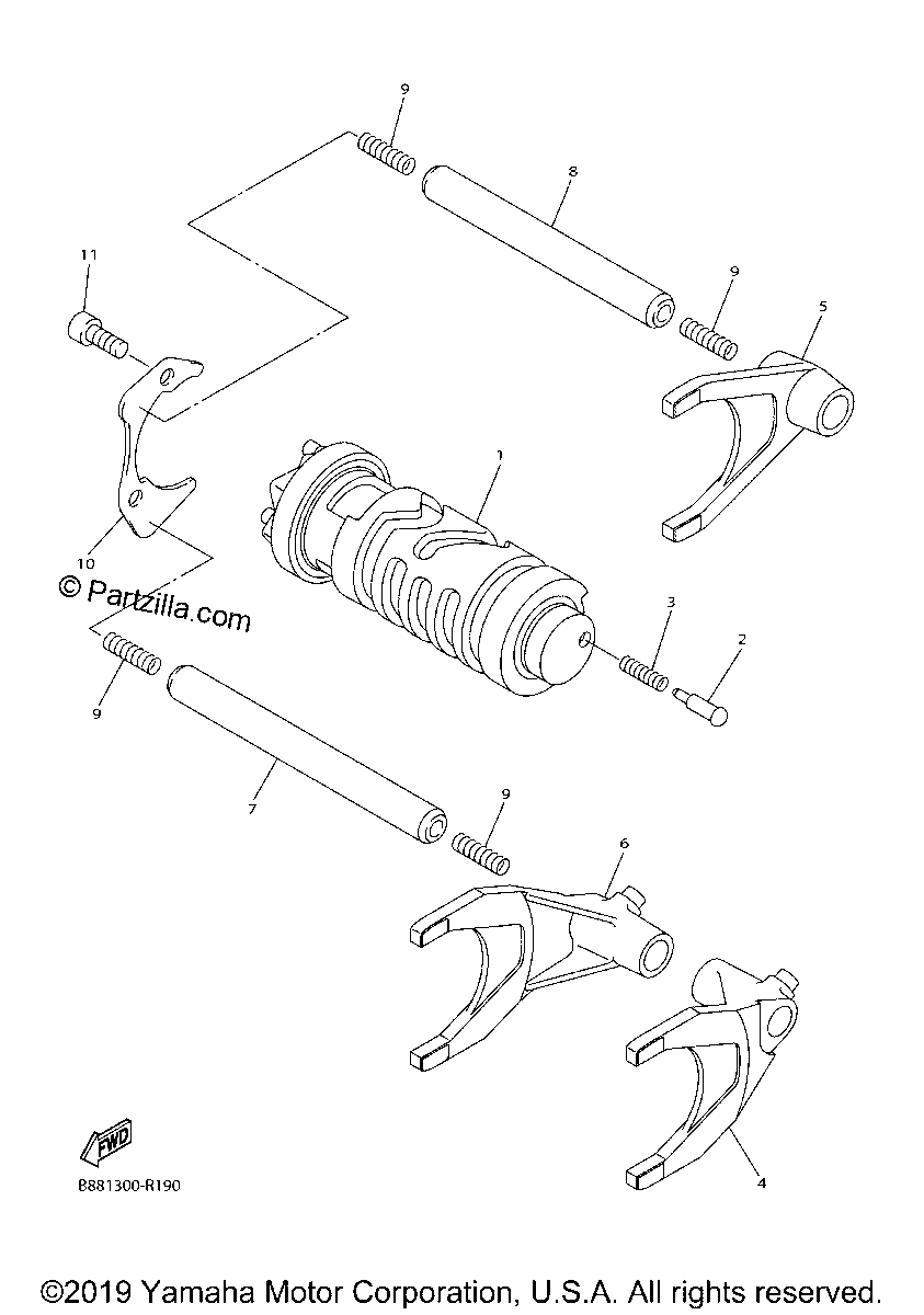 Diagrama de SHIFT CAM FORK