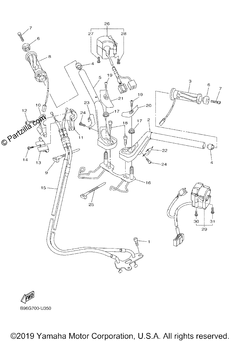 Diagrama de STEERING HANDLE CABLE