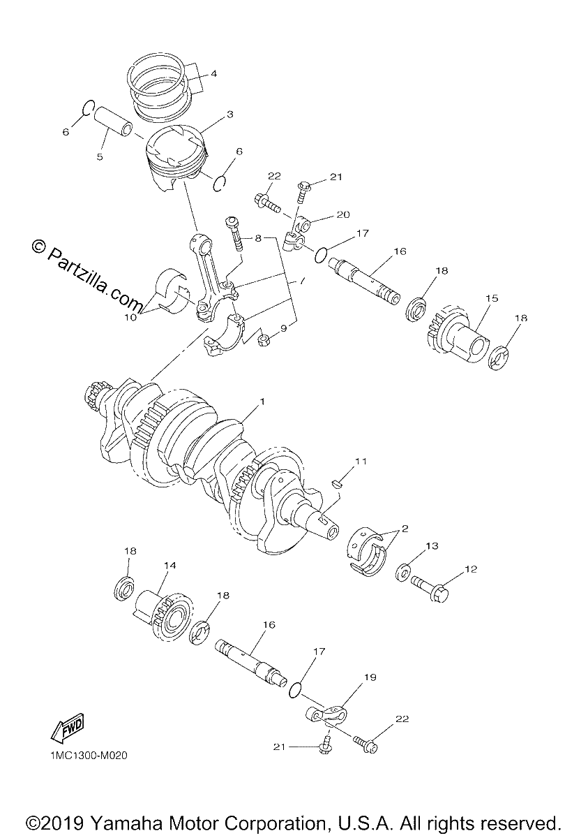 Diagrama de CRANKSHAFT PISTON