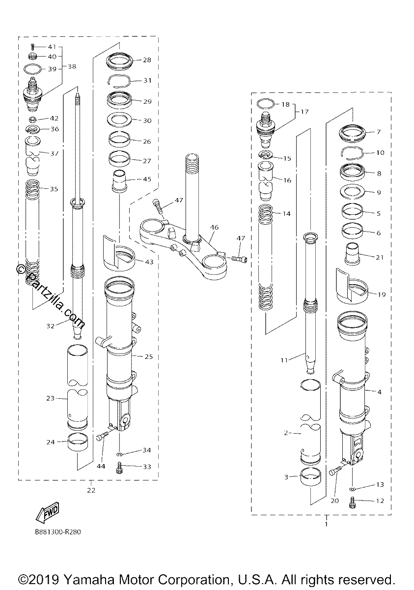Diagrama de FRONT FORK