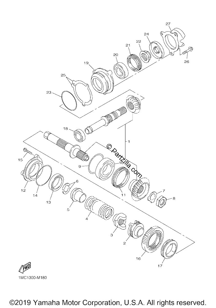 Diagrama de MIDDLE DRIVE GEAR