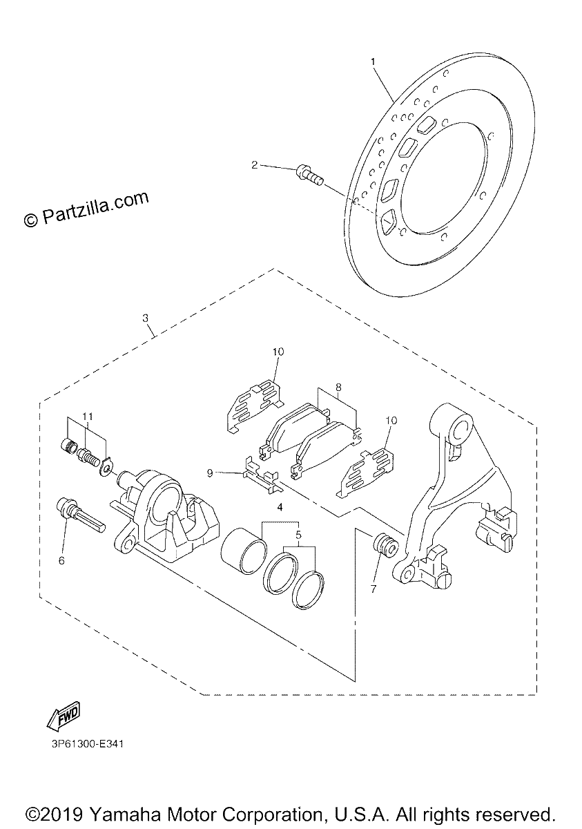 Diagrama de REAR BRAKE CALIPER