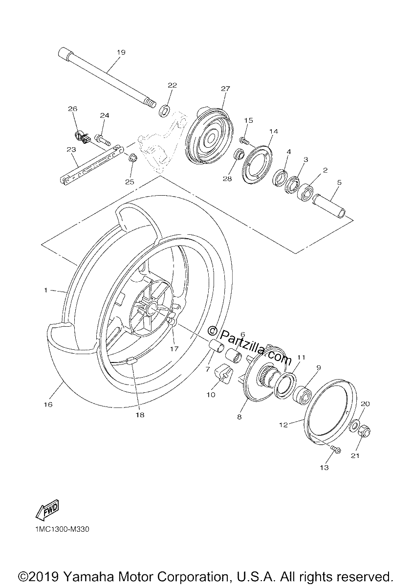 Diagrama de REAR WHEEL