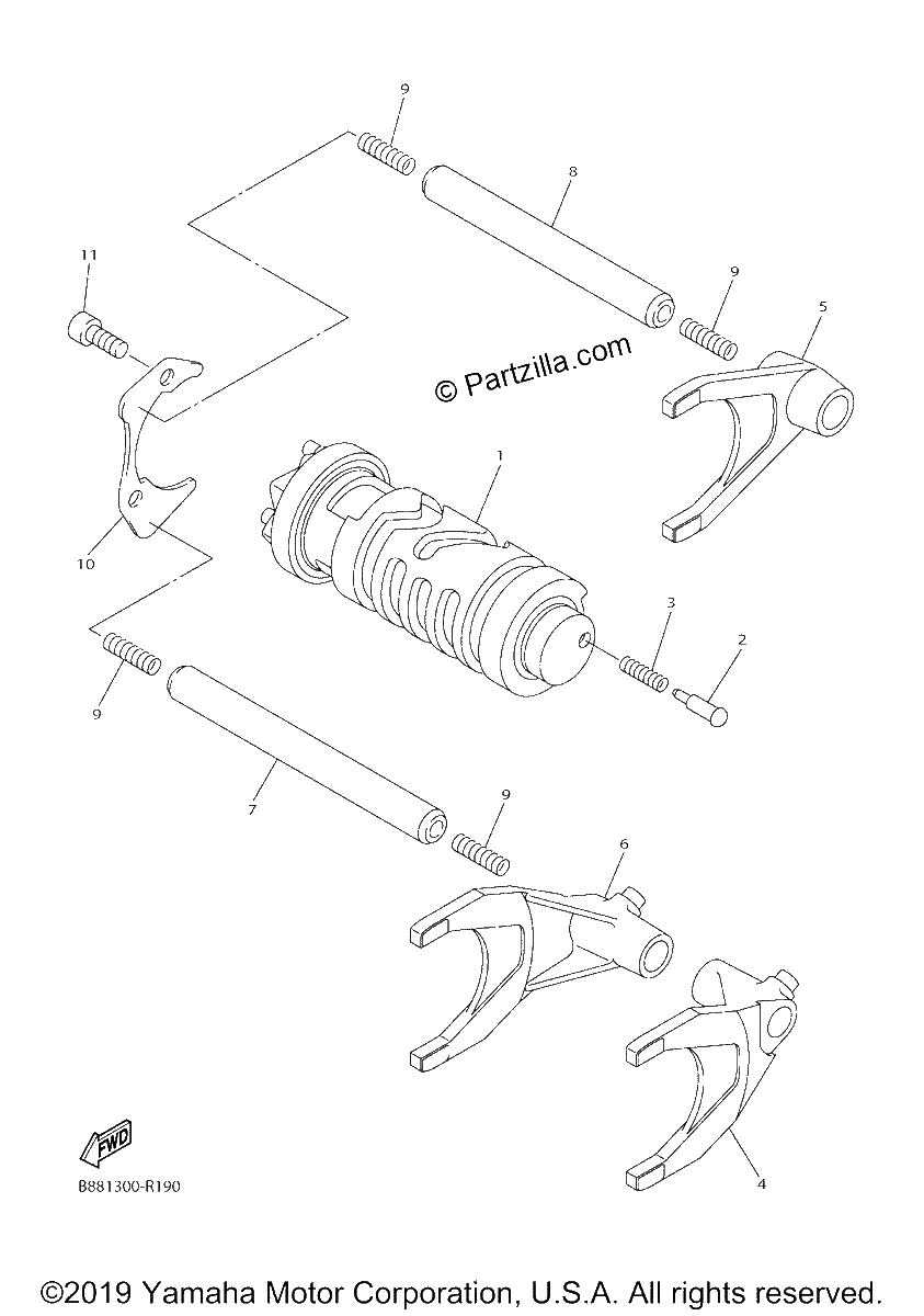 Diagrama de SHIFT CAM FORK
