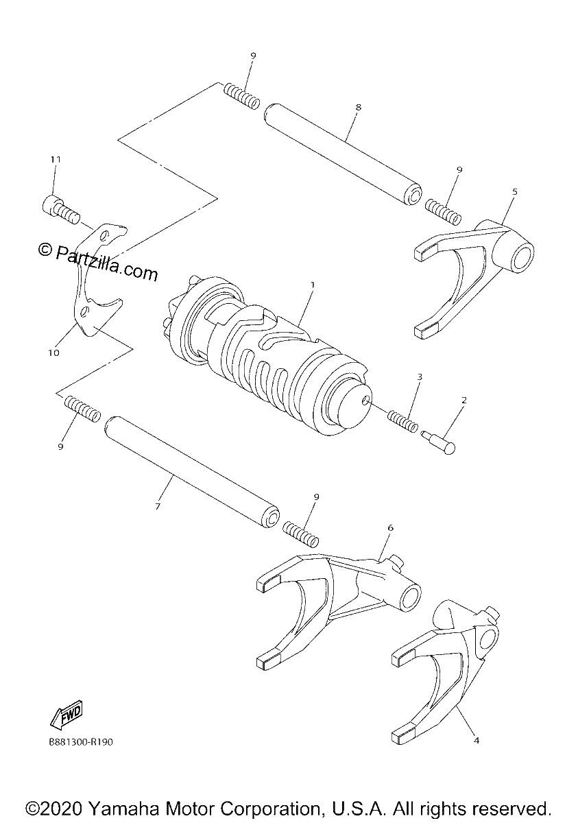 Diagrama de SHIFT CAM FORK