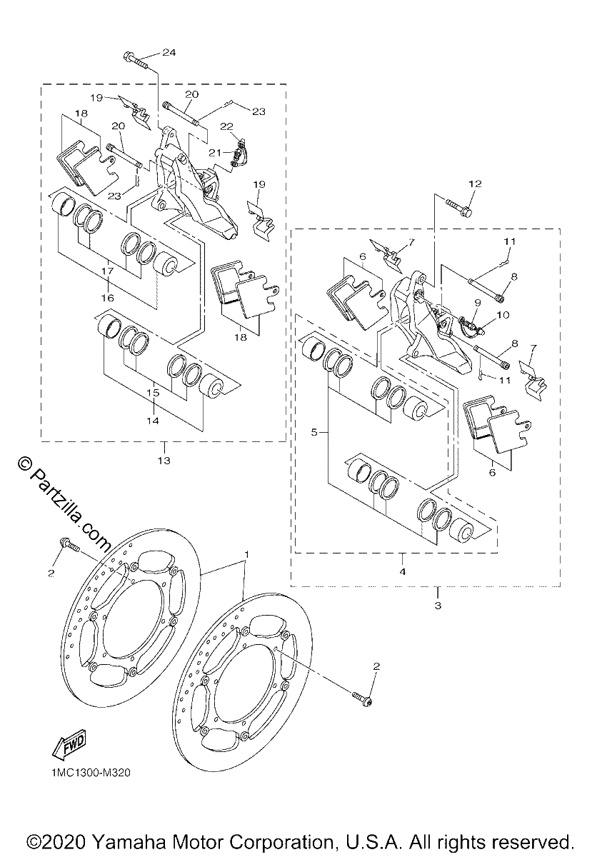 Diagrama de FRONT BRAKE CALIPER