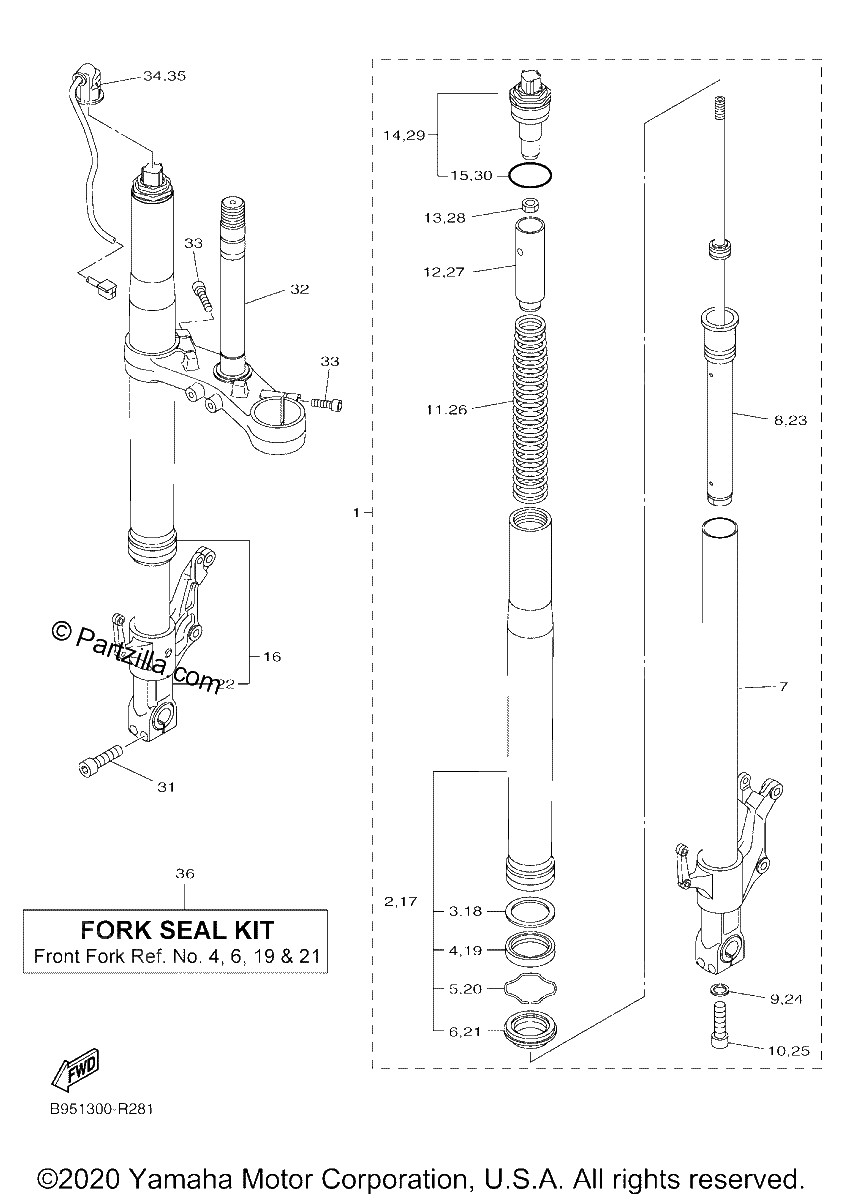 Diagrama de FRONT FORK