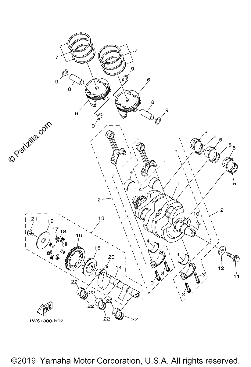 Diagrama de CRANKSHAFT PISTON