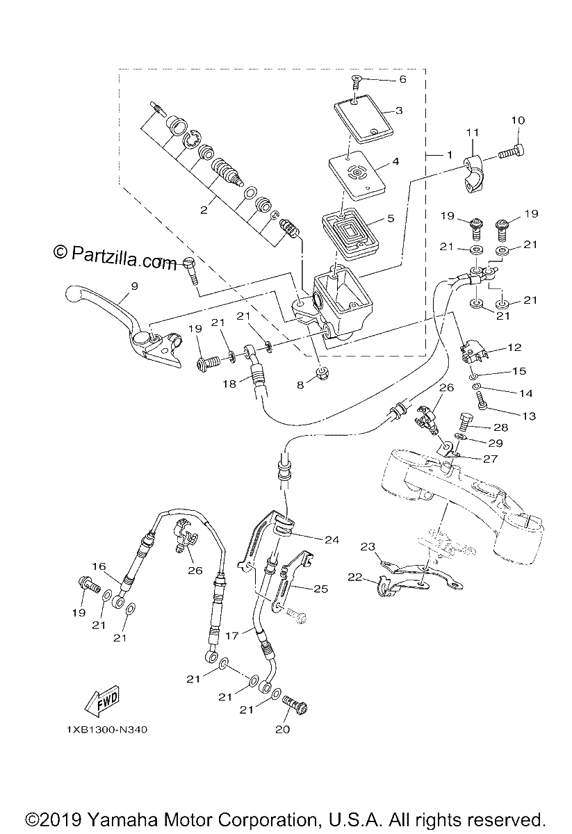 Diagrama de FRONT MASTER CYLINDER